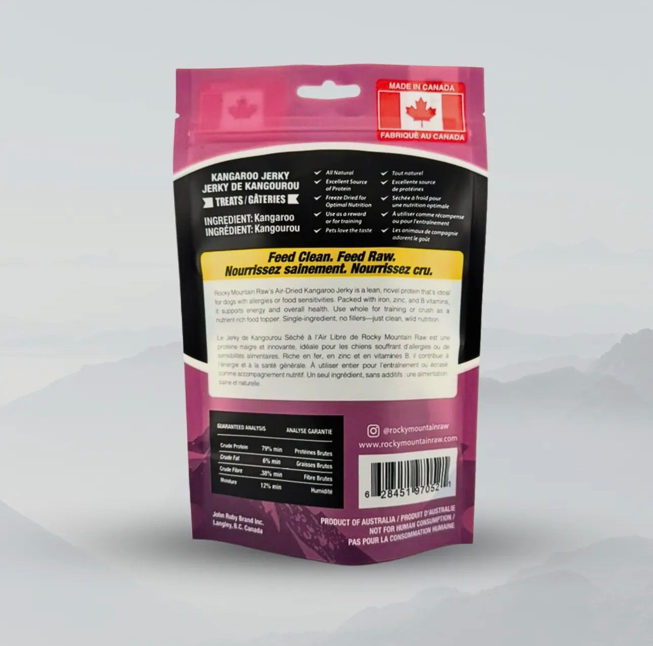 Rocky Mountain Raw Kangaroo Jerky